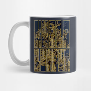 Kuala Lumpur, Malaysia City Map Typography - Gold Art Deco Mug